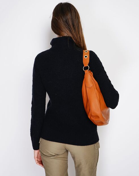 Pull en Cachemire mélangé zippé Olga noir