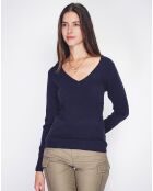 Pull en Cachemire mélangé  Jina bleu nuit