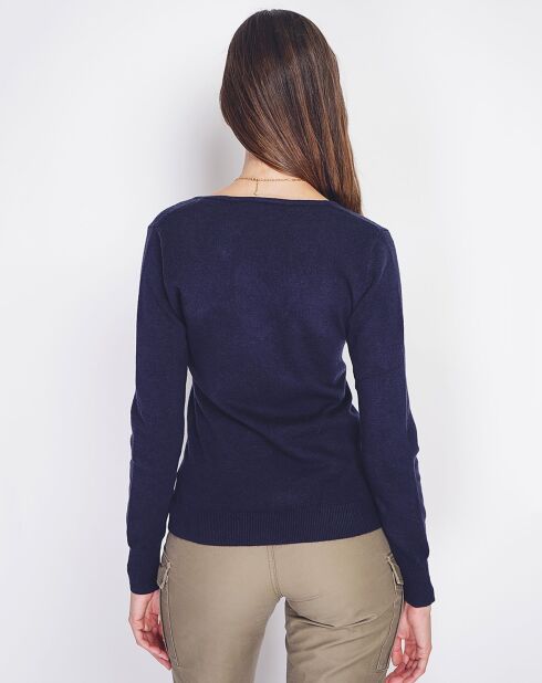 Pull en Cachemire mélangé  Jina bleu nuit