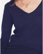Pull en Cachemire mélangé  Jina bleu nuit
