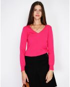 Pull en Cachemire mélangé  Jina fushia