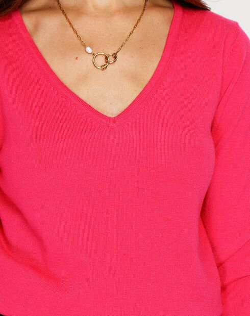 Pull en Cachemire mélangé  Jina fushia