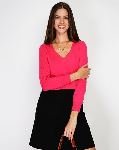 Pull en Cachemire mélangé  Jina fushia