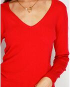 Pull en Cachemire mélangé  Jina rouge
