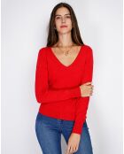 Pull en Cachemire mélangé  Jina rouge