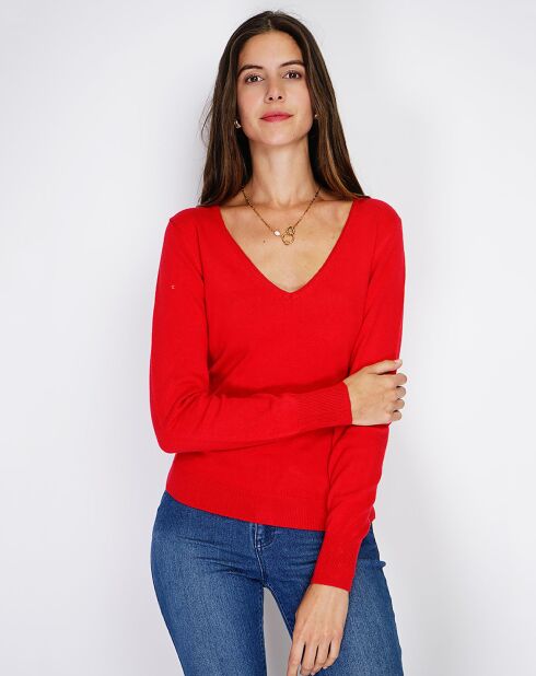 Pull en Cachemire mélangé  Jina rouge