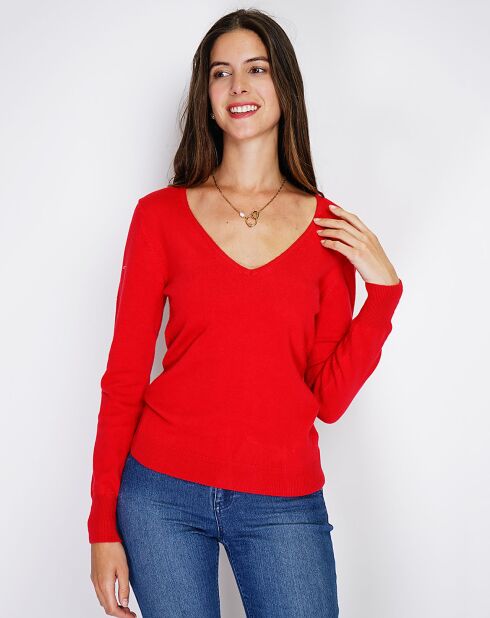 Pull en Cachemire mélangé  Jina rouge