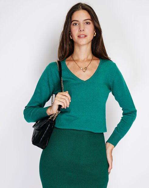 Pull en Cachemire mélangé  Jina vert amazone