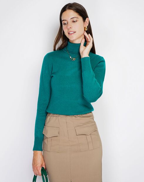Pull en Cachemire mélangé Charlotte vert amazone