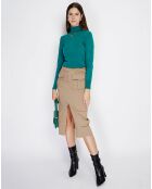 Pull en Cachemire mélangé Charlotte vert amazone