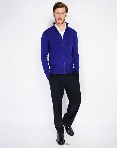 Gilet en Cachemire mélangé Lilou bleu nuit