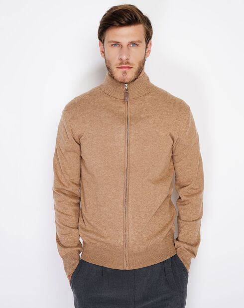 Gilet en Cachemire mélangé Maey camel foncé