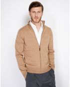 Gilet en Cachemire mélangé Maey camel foncé