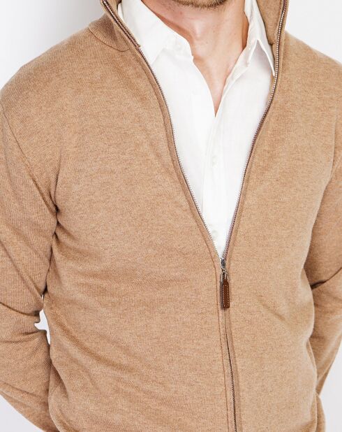 Gilet en Cachemire mélangé Maey camel foncé