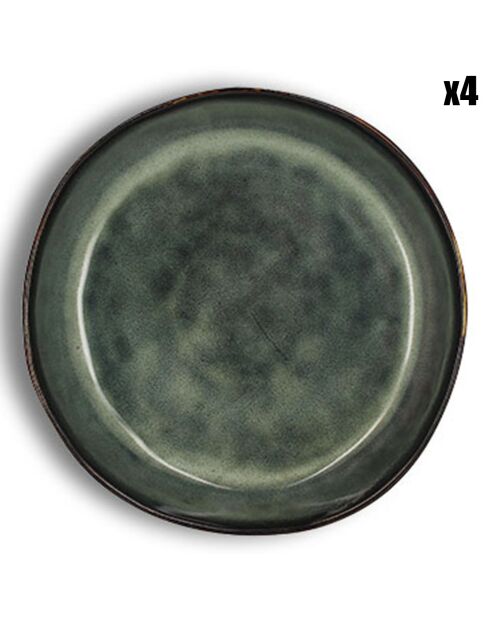 4 Assiettes Coupes Grenada vertes - 21.5x15.7x22 cm