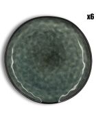 6 Assiettes Plates Grenada vertes - D.29x15 cm