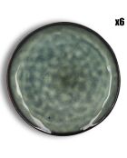 6 Assiettes Dessert Grenada vertes - D.21x10.5 cm