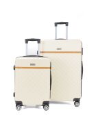 2 Valises 4 roues doubles Odéon 55/65 cm crème
