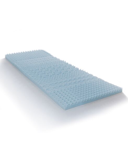 Surmatelas Gel Refresh à Mémoire de forme + Zonage confort bleu - 90x190 cm