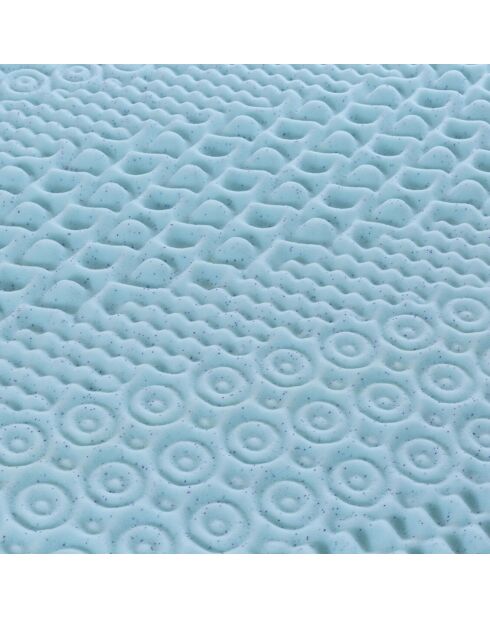 Surmatelas Gel Refresh à Mémoire de forme + Zonage confort bleu - 90x190 cm