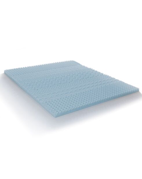 Surmatelas Gel Refresh à Mémoire de forme + Zonage confort bleu - 140x190 cm