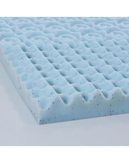 Surmatelas Gel Refresh à Mémoire de forme + Zonage confort bleu  - 160x200 cm