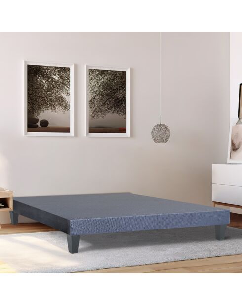 Sommier tapissier à lattes en Kit Délicatesse gris - 90x190 cm