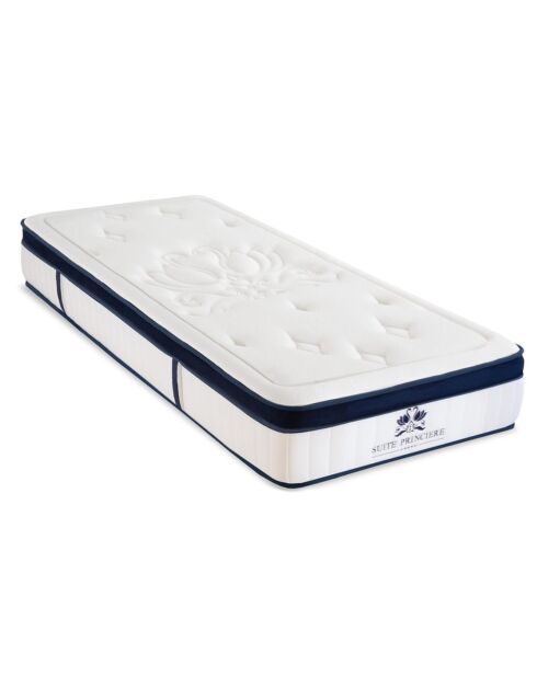 Matelas Suite Princière Micro-ressorts & Mémoire de forme blanc - 90X200 cm