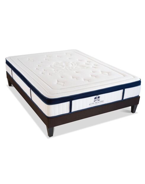 Prince Suite Set Microspringmatras + bedbodem wit/antracietgrijs - 140x200 cm