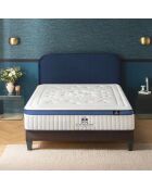 Ensemble Suite Princière Matelas Micro-ressorts + Sommier blanc/gris anthracite - 160X200 cm