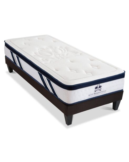 Ensemble Suite Présidentielle Matelas + Sommier  blanc/gris anthracite - 90x200 cm
