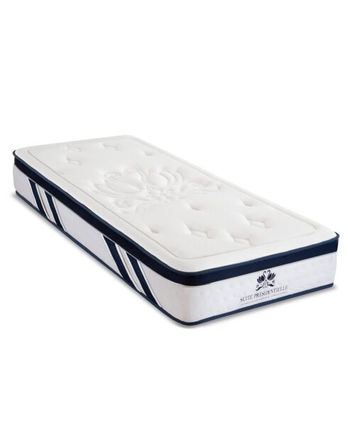 Ensemble Suite Présidentielle Matelas + Sommier  blanc/gris anthracite - 90x200 cm