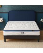 Ensemble Suite Présidentielle Matelas + Sommier  blanc/gris anthracite - 140x190 cm
