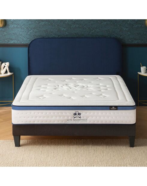 Ensemble Suite Présidentielle Matelas + Sommier  blanc/gris anthracite - 180x200 cm