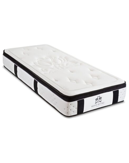 Ensemble Suite Divine Matelas Mémoire de forme + Sommier blanc - 90x200 cm