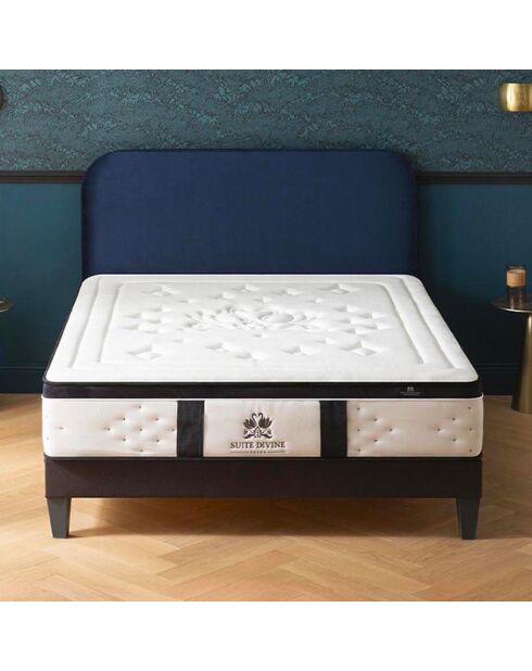 Ensemble Suite Divine Matelas Mémoire de forme + Sommier blanc - 140x200 cm