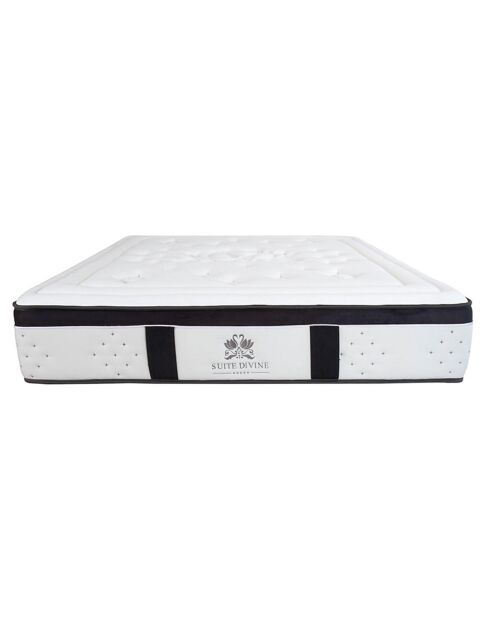 Ensemble Suite Divine Matelas Mémoire de forme + Sommier blanc - 140x200 cm
