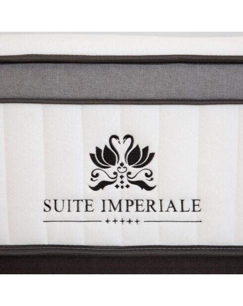 Imperial Suiteset Pocketveringmatras + bedbodem wit/antracietgrijs - 90x190 cm