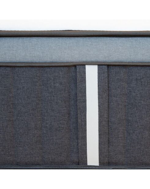 Ensemble Suite Impériale Matelas Ressorts ensachés + Sommier blanc/gris anthracite - 90x200 cm