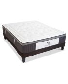 Ensemble Suite Impériale Matelas Ressorts ensachés + Sommier blanc/gris anthracite - 180x200 cm