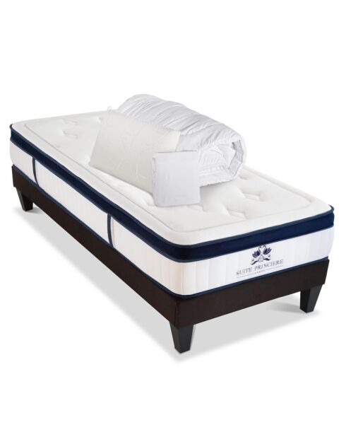 Pack Prêt-à-Dormir Suite Princière blanc/gris anthracite - 90x190 cm