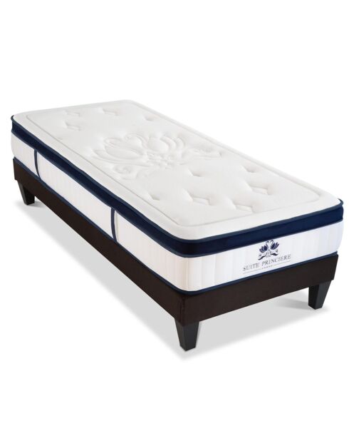 Pack Prêt-à-Dormir Suite Princière blanc/gris anthracite - 90x200 cm