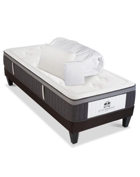 Pack Prêt-à-Dormir Suite Impériale blanc/gris anthracite - 90x190 cm