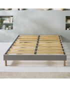 Sommier en bois Capitole gris clair - 140x200 cm