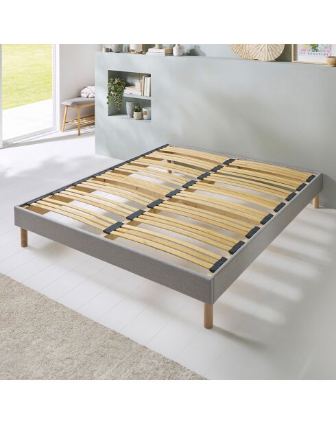Sommier en bois Capitole gris clair - 140x200 cm