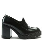 Mocassins en Cuir Inès noires - Talon 9 cm