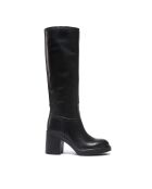 Bottes en Cuir Justine noires - Talon 8 cm