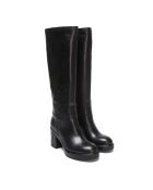 Bottes en Cuir Justine noires - Talon 8 cm