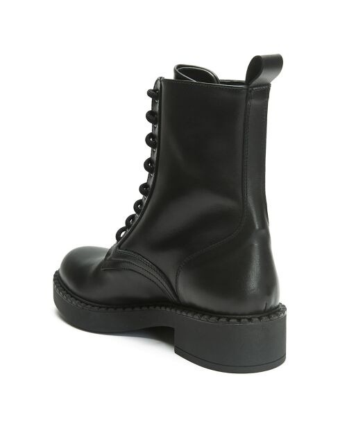 Boots en Cuir Gabrielle noires - Talon 4 cm