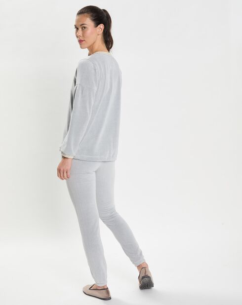 Ensemble Homewear en Micropolaire Comfy  gris chiné